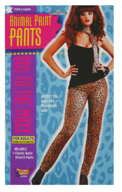 80s Natural Leopard Adult Pants