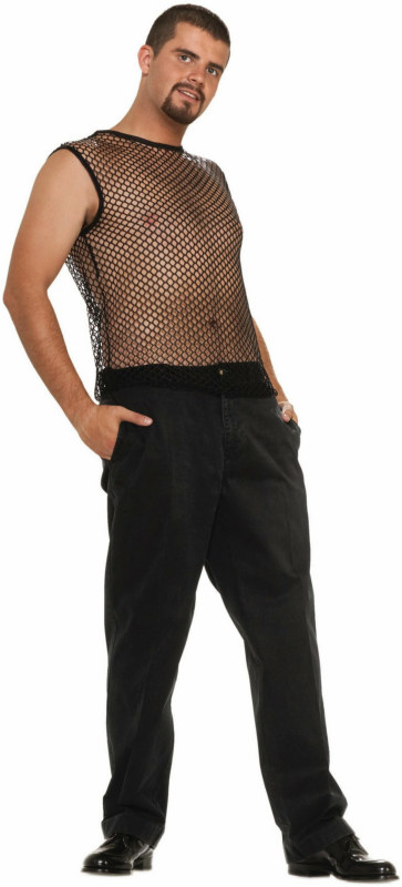 Hip Hop Sleeveless Mesh (Black) Adult Top