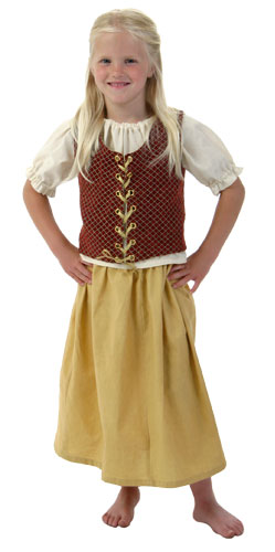 Girls Red Peasant Dress