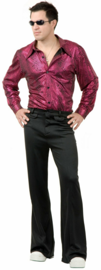 Disco Shirt - Liquid Red & Black Adult Costume