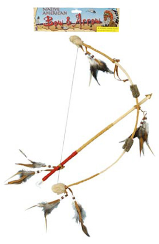 Feathered Indian Bow and Arrow Set