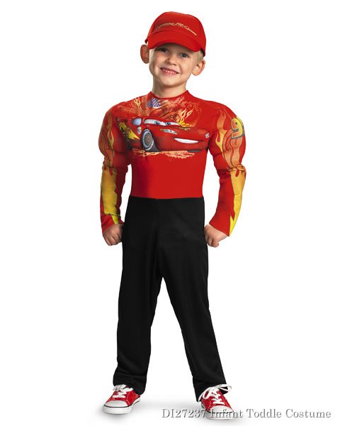 Boys Muscle Disney Cars 2 Lightning Mcqueen Costume