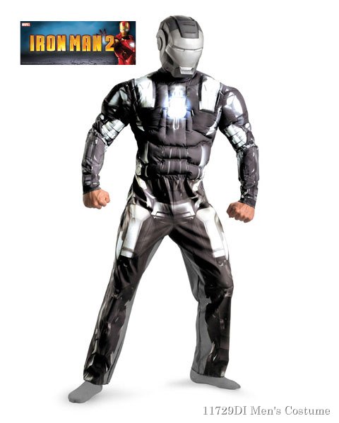 Mens Classic Muscle Iron Man 2 War Machine Costume