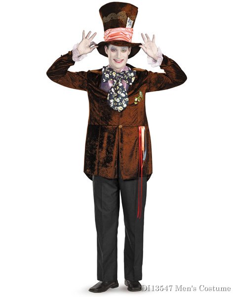 Deluxe Alice In Wonderland Movie Mad Hatter Mens Costume