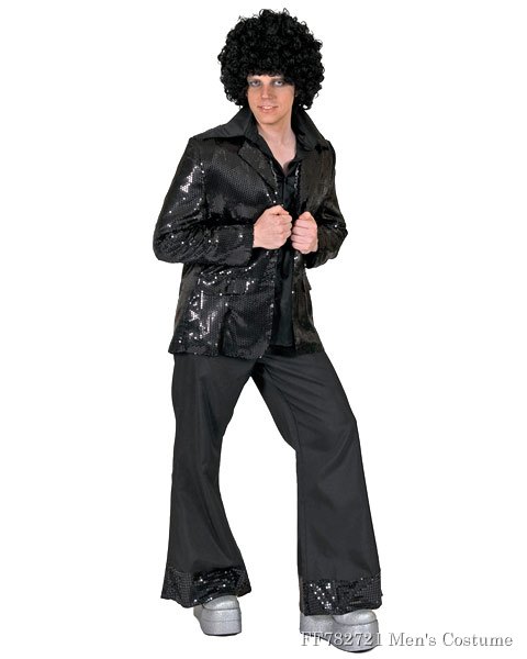 Mens Black Sequin Disco Jacket