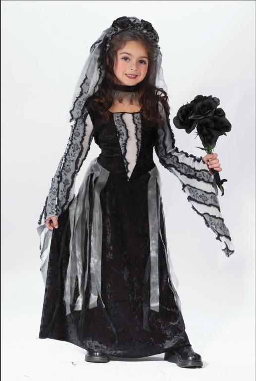 Black Rose Bride Child Costume