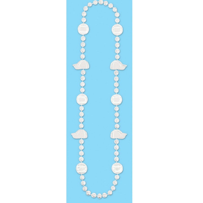 Baseball Beads 36" White