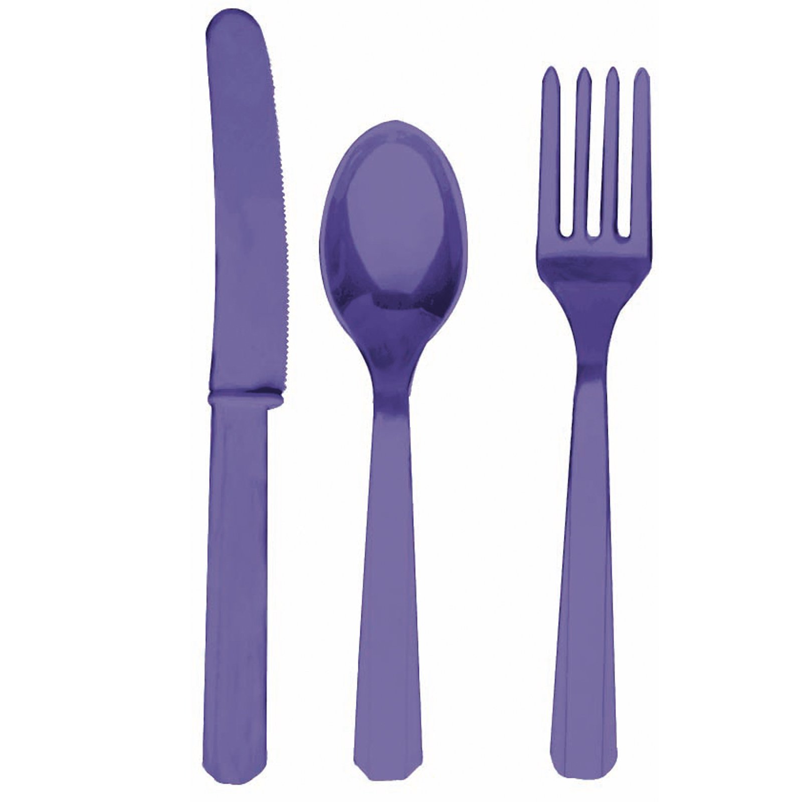 New Purple Forks, Knives & Spoons (8 each)