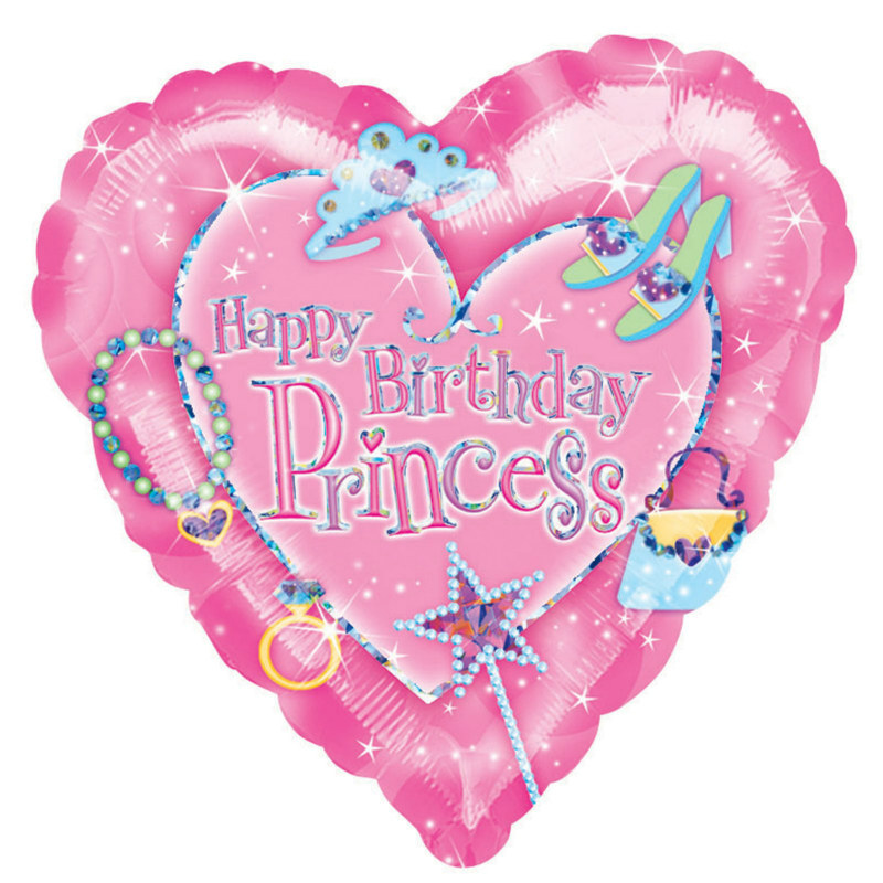 18" Princess Heart-Shaped Foil Balloon