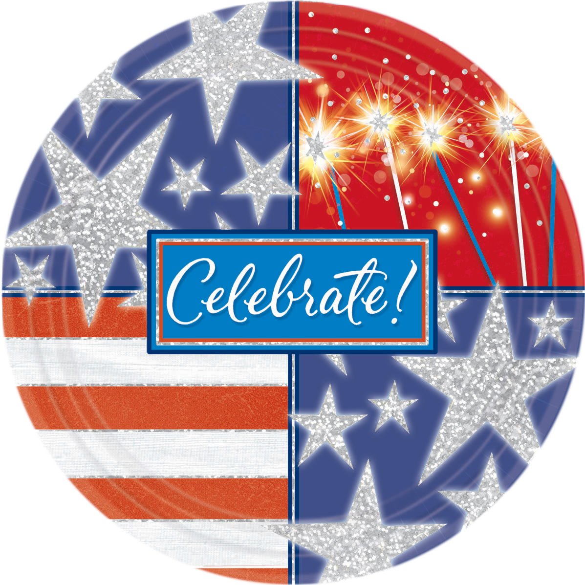 Celebrate Patriotic Prismatic Dessert Plates (8 count)