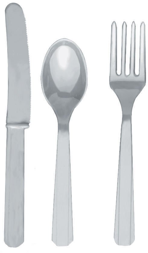 Silver Forks, Knives & Spoons (8 each)