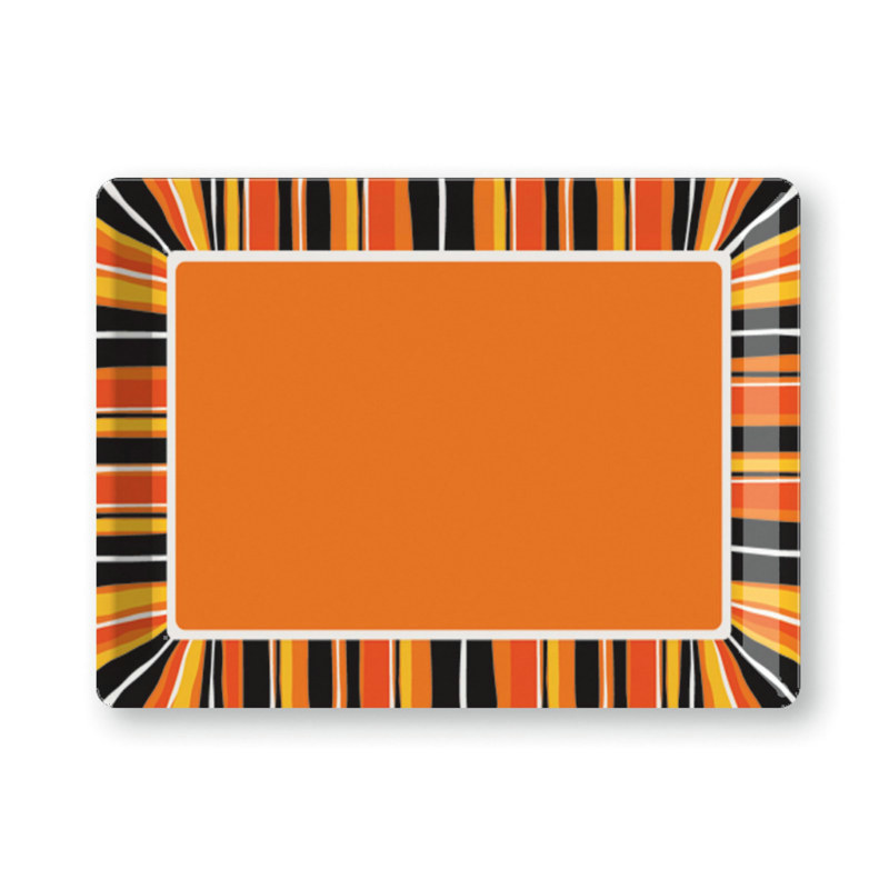 Halloween Stripes 14" Plastic Tray