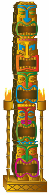 7' Tiki Totem Pole Add-On