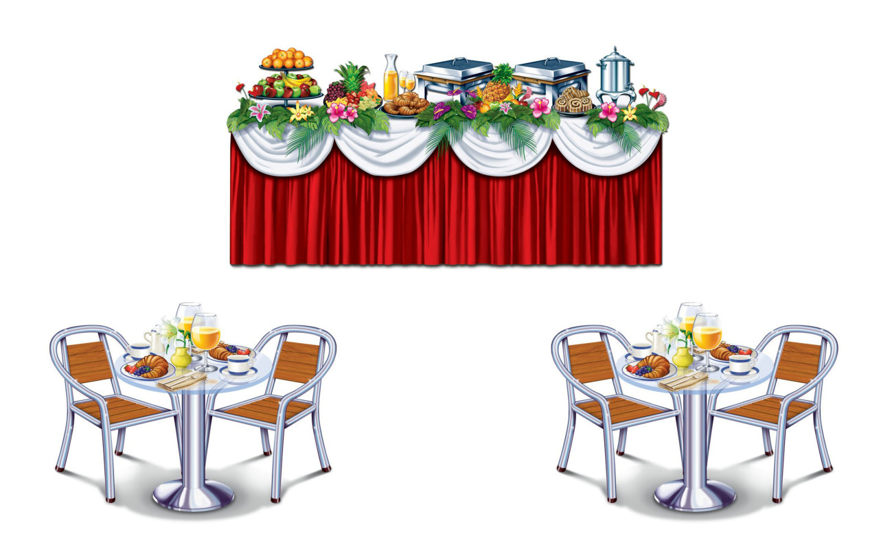 5' Cruise Ship Buffet Props Wall Add-Ons