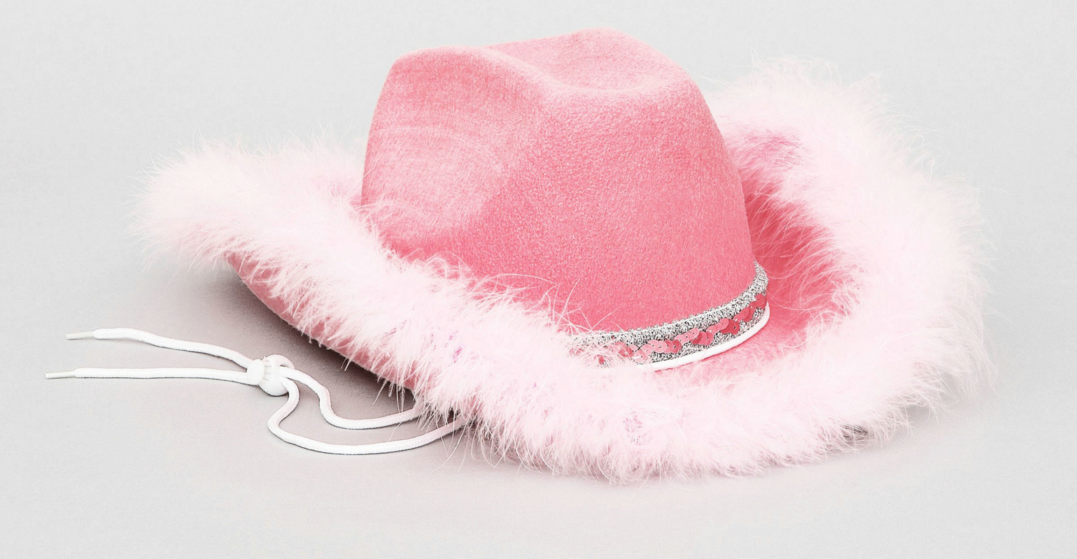 Pink Cowgirl Hat with Marabou