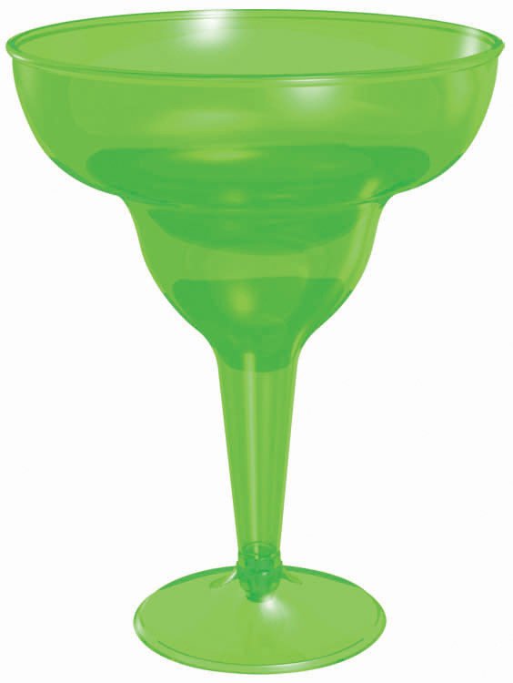 Green Plastic 8 oz. Margarita Glasses (20 count)