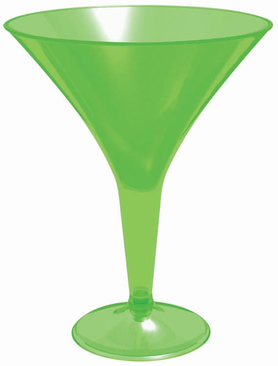 Green Plastic 8 oz. Martini Glasses (20 count)