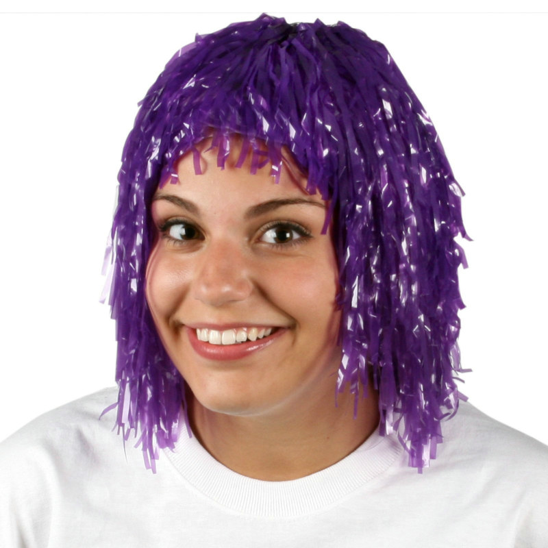 Purple Pom Pom Head Wig