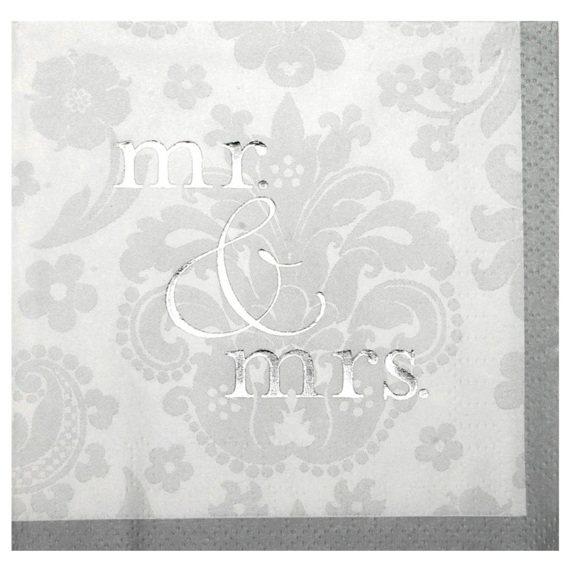 Mr. and Mrs. Beverage Napkins (16 count)