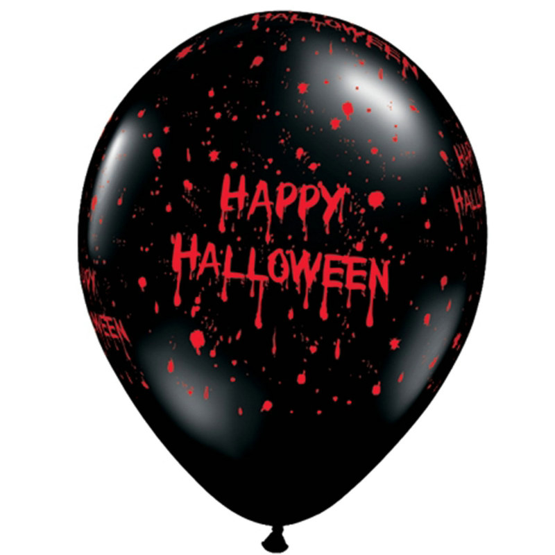 Gruesome Halloween 11" Black Latex Balloons (6 count)