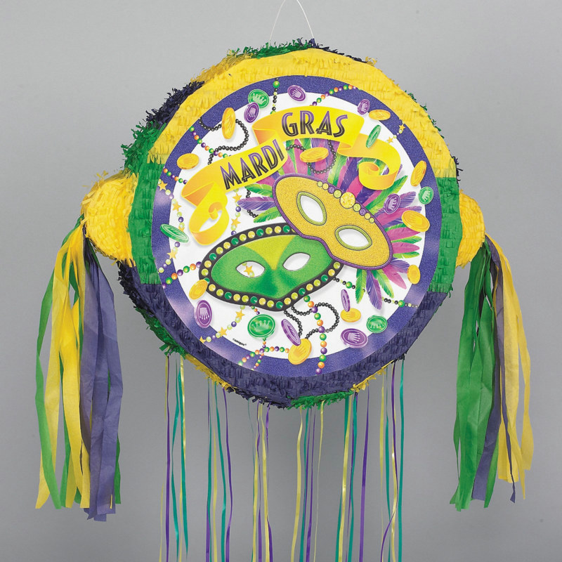 Mardi Gras Drum Pull String Pinata