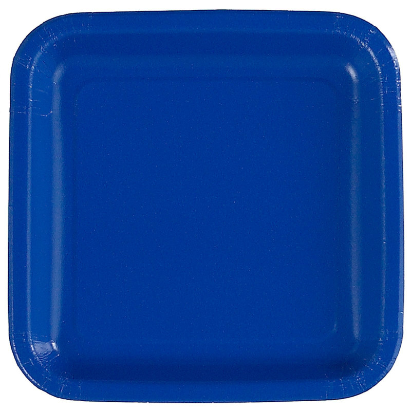 Royal Blue Square Dessert Plates (12 count)