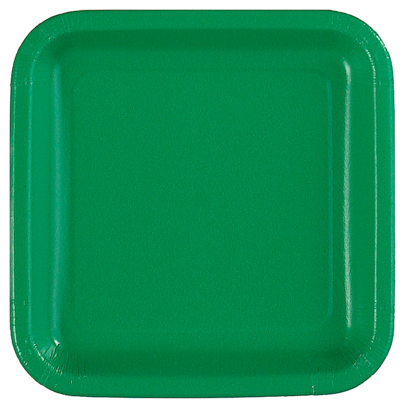 Green Square Dessert Plates (12 count)