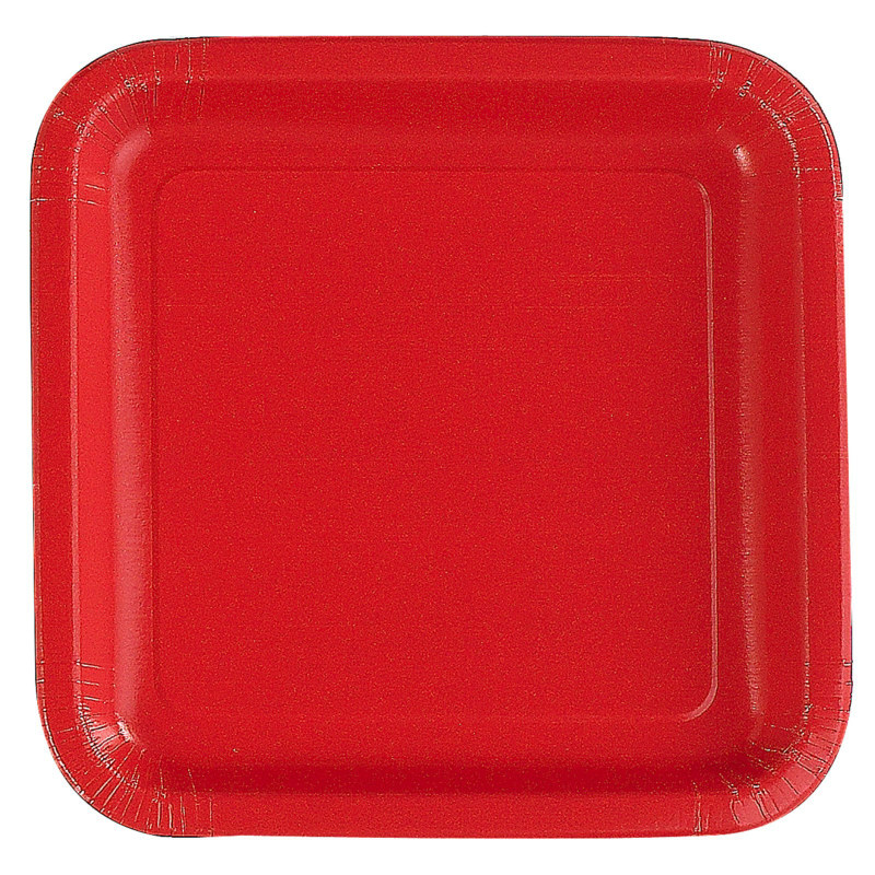 Red Square Dinner Plates (12 count)