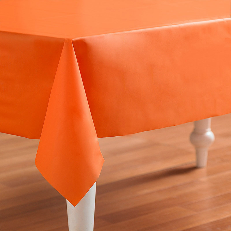 Orange Plastic 54" x 108" Tablecover