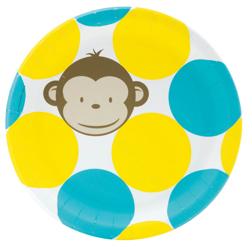 Mod Monkey Dinner Plates (8 count)