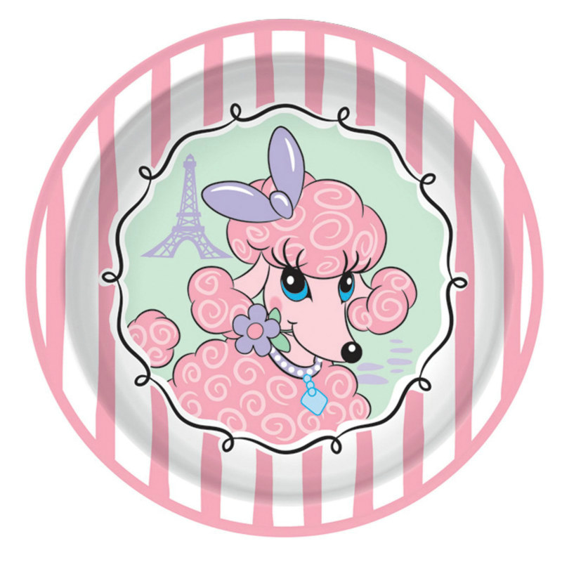 Pink Poodle Dessert Plates (8 count)