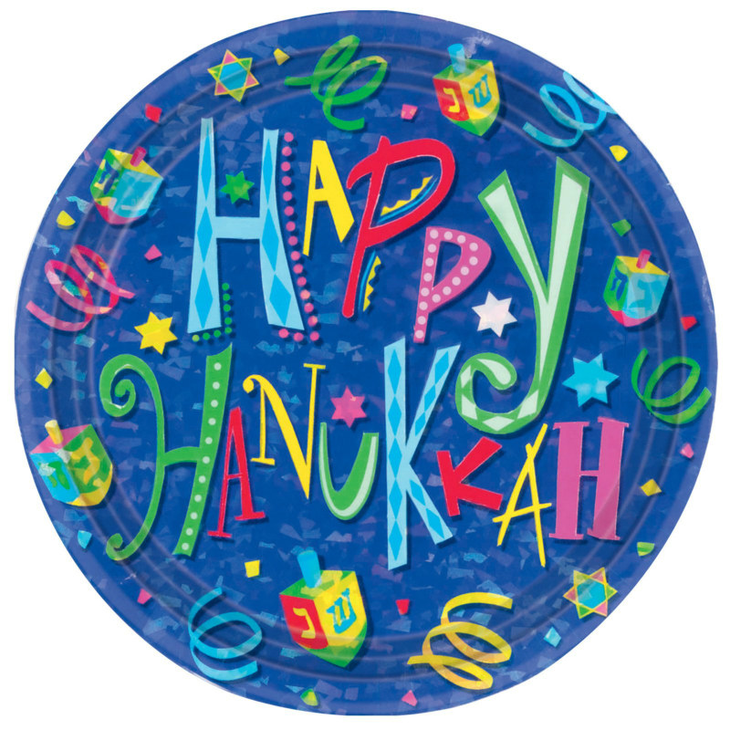 Hanukkah Fun Prismatic Dinner Plates (8 count)