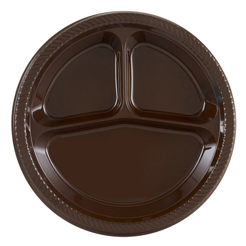 Brown Divided Dinner Plates (20 count)