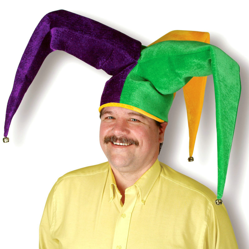 Mardi Gras Plush Floppy Jester Hat