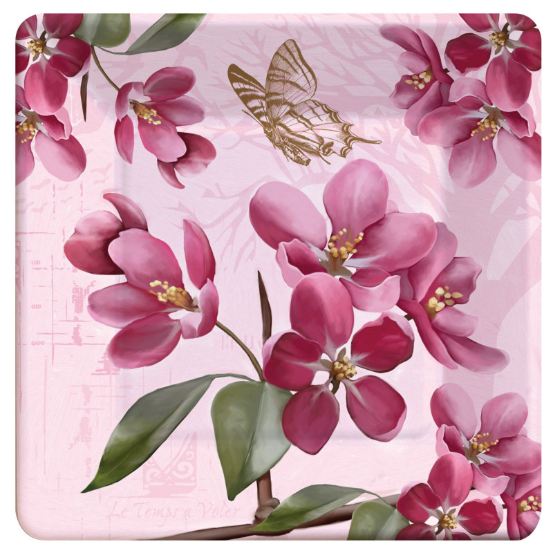 Cherry Blossom Square Dessert Plates (8 count)