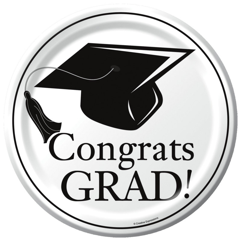 Congrats Grad White Dessert Plates (18 count)