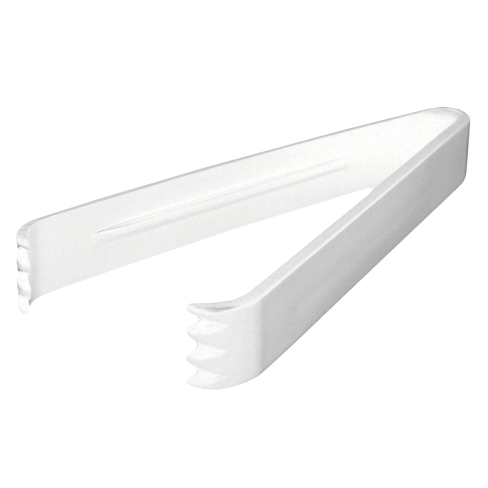 6.5" White Plastic Tongs