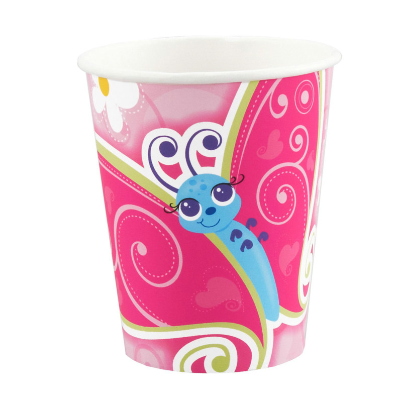 Flutterby Butterflies 9 oz. Paper Cups (8 count)