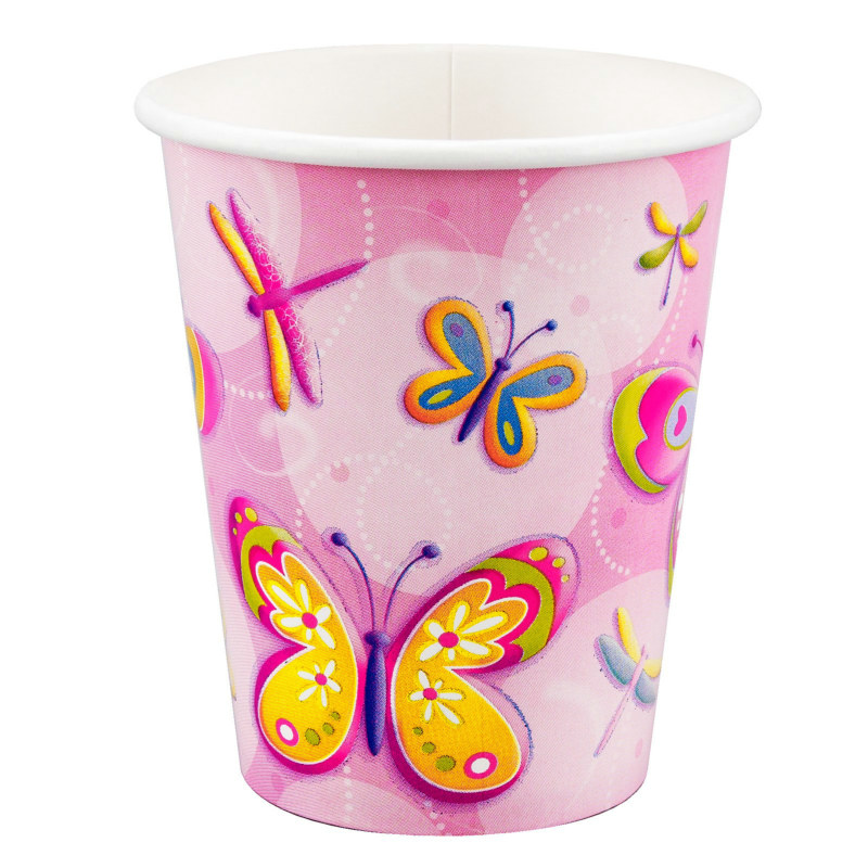 Butterflies and Dragonflies 9 oz. Paper Cups (8 count)