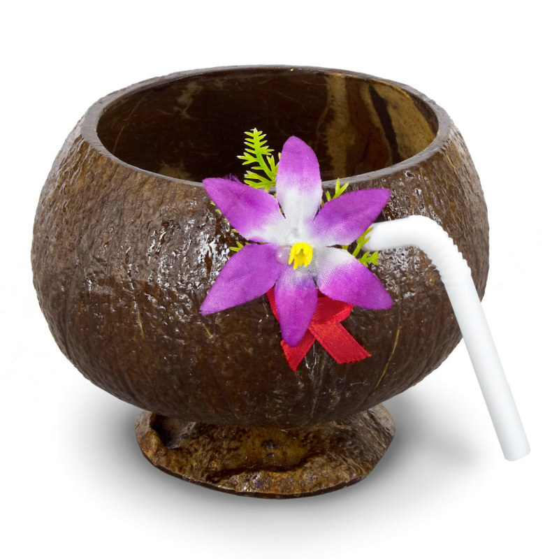 Coconut Cup with Straw