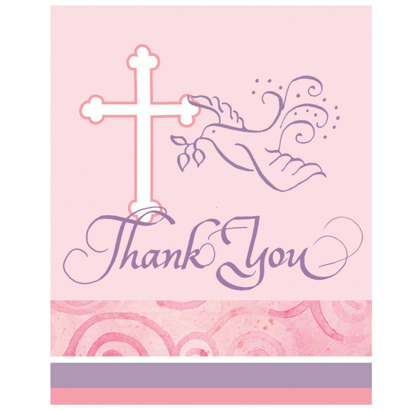 Faithful Dove Pink Thank You Cards (8 count)