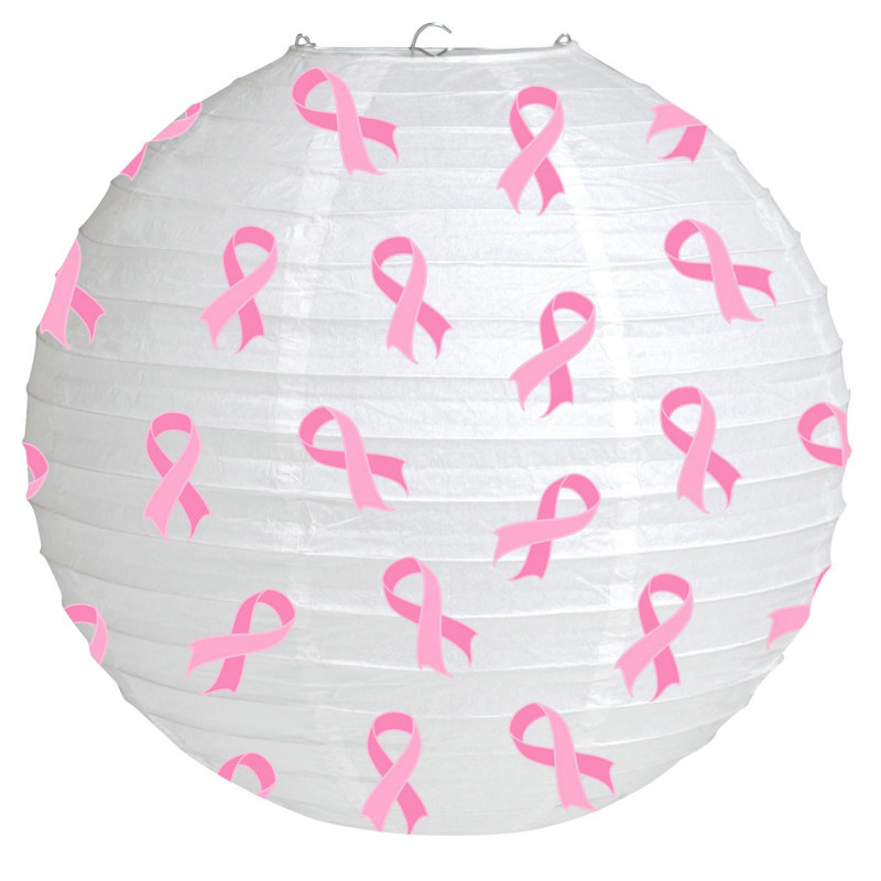 Pink Ribbon Round Lantern (1 count)