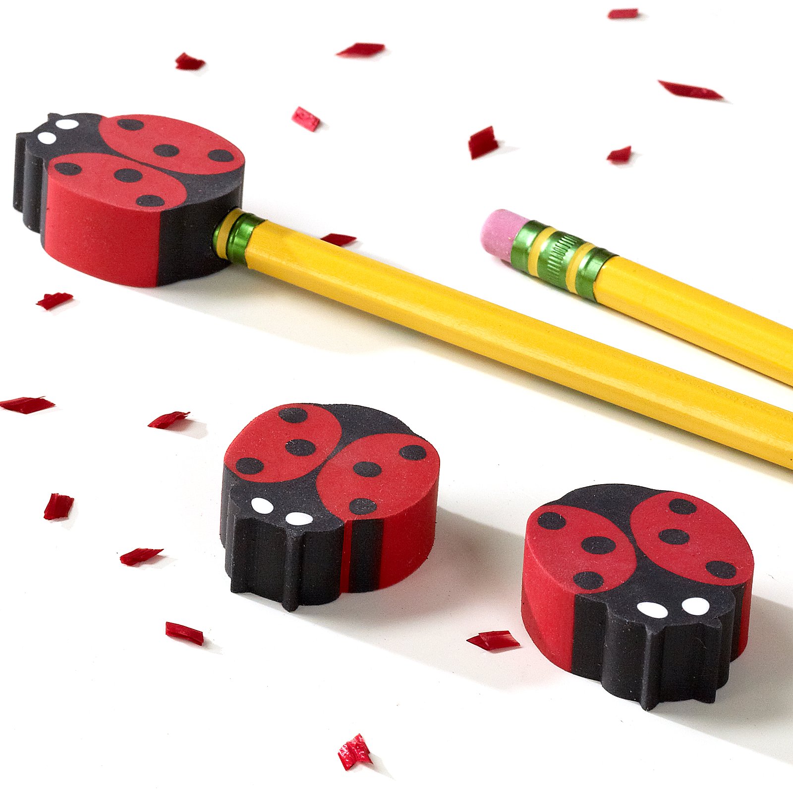 Ladybug Eraser Toppers (8 count)