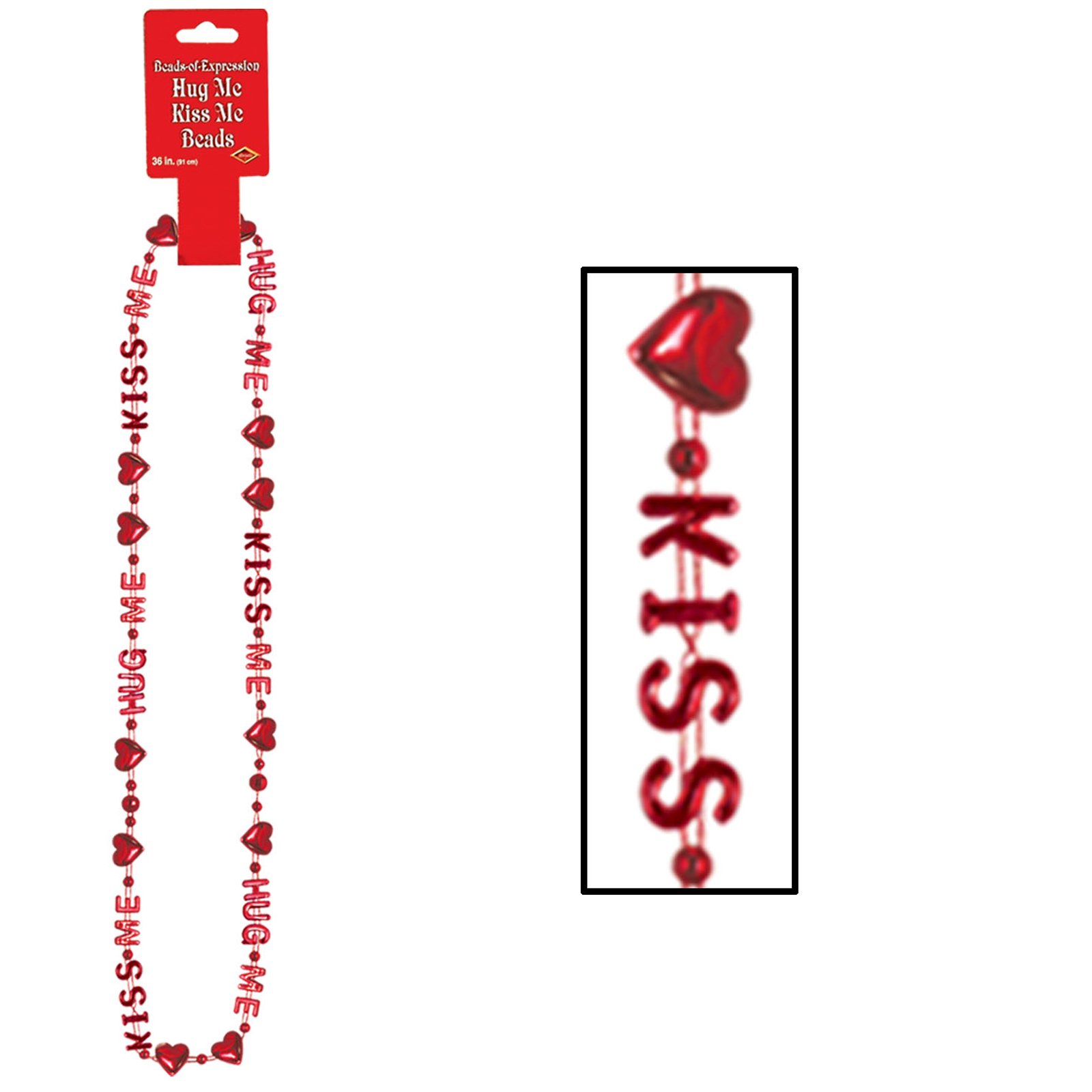 Heart, Hug Me, Kiss Me Beads (1 count)