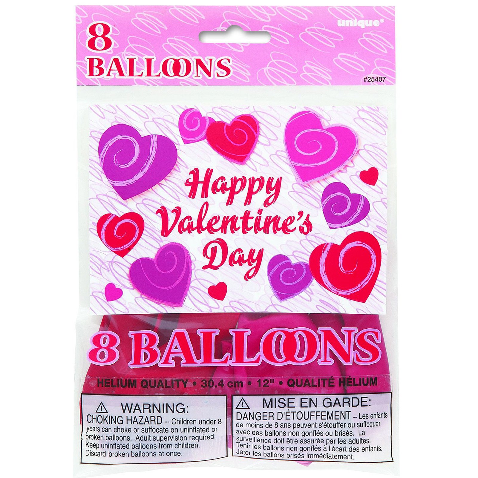 Hearts-A-Whirl 12" Latex Balloons Assorted (8 count)