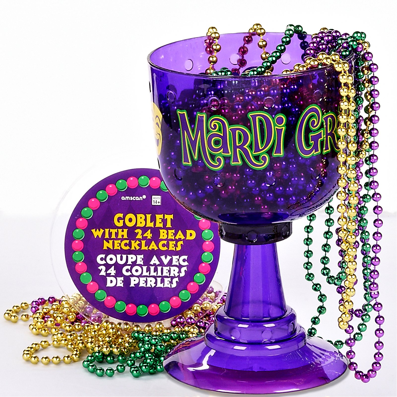 Mardi Gras Cup with Bead Necklaces