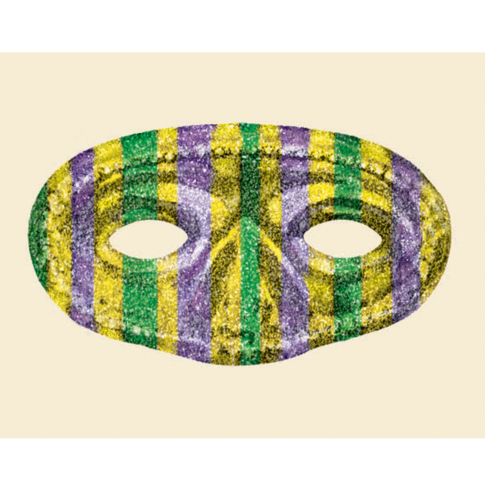 Mardi Gras Striped Glitter Mask (1 count)