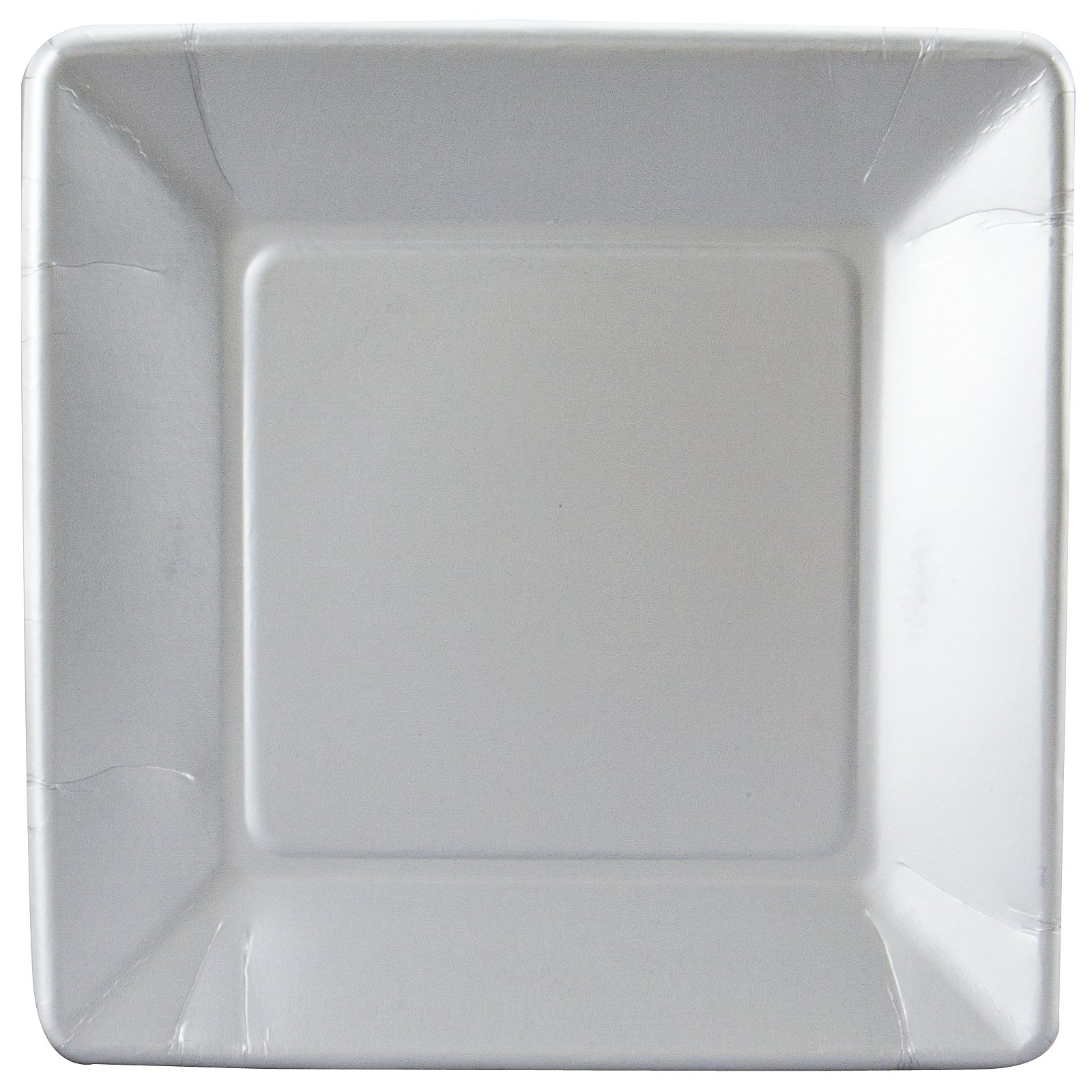 Shimmering Silver (Silver) Square Dinner Plates (18 count)