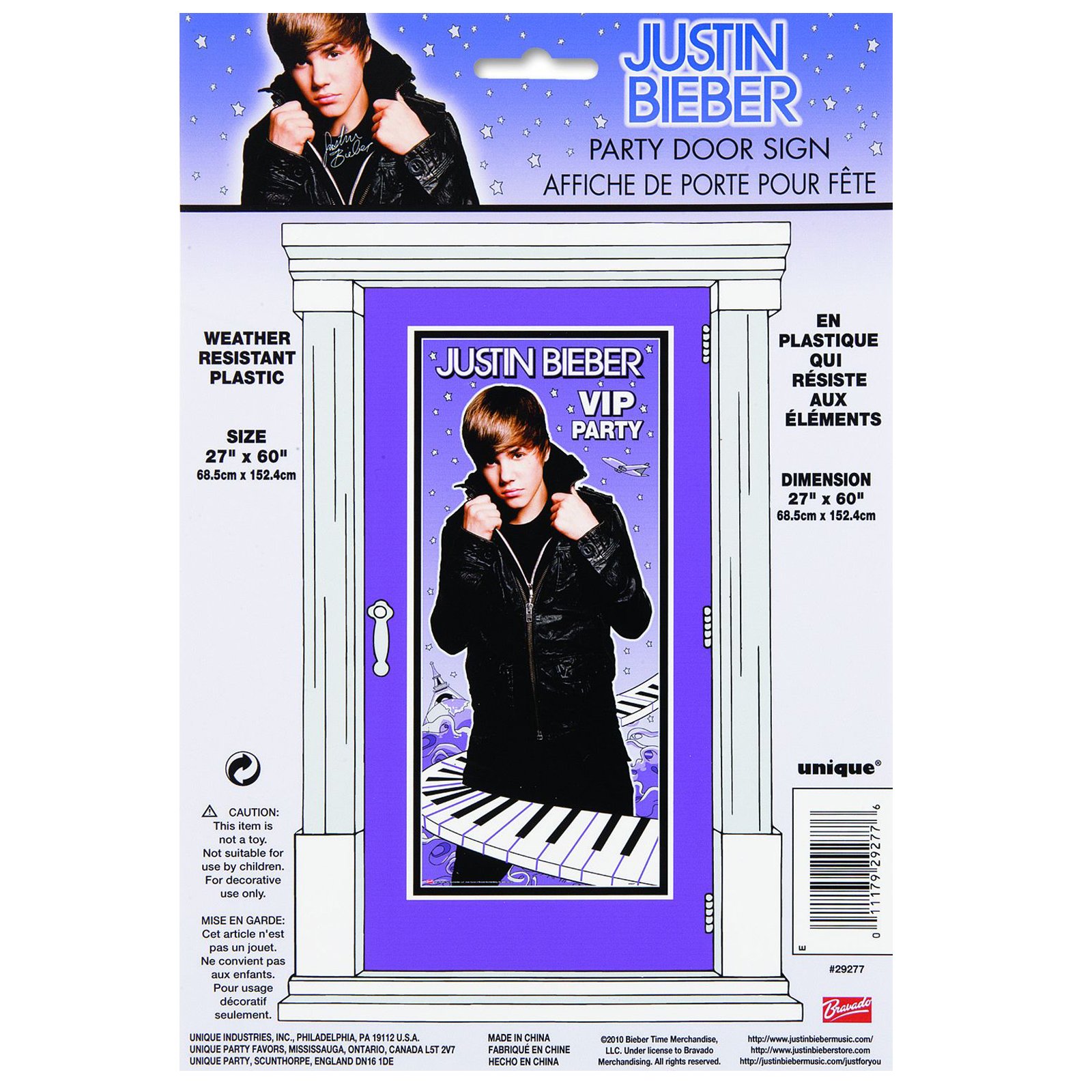 5' Justin Bieber Door Poster