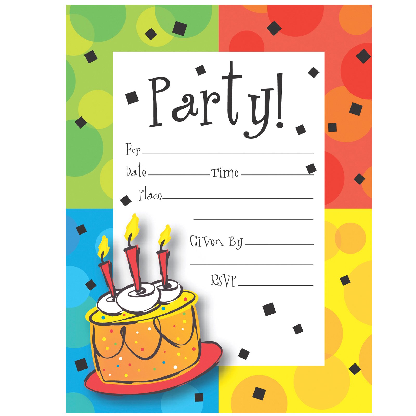 Cake Celebration Invitation Postcards (8 count)